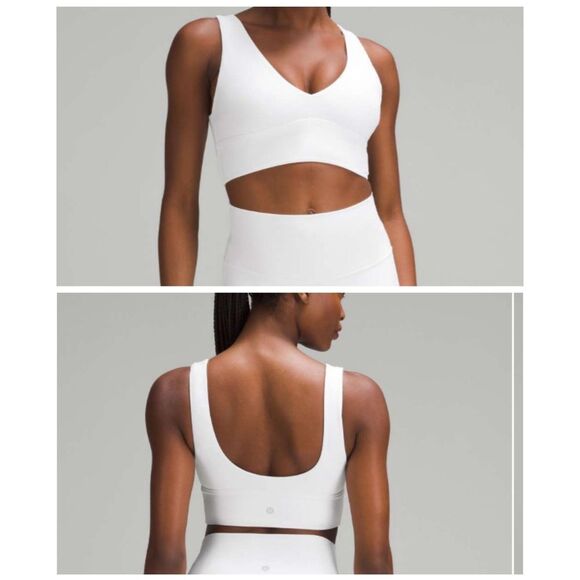Lululemon Align V-Neck Bra Light Support, C/D Cup White size 14 NWT SPORTS BRA - Picture 4 of 8